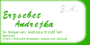 erzsebet andrejka business card